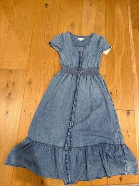 Treasure & Bond Women’s ' Denim Midi Dress in Blue